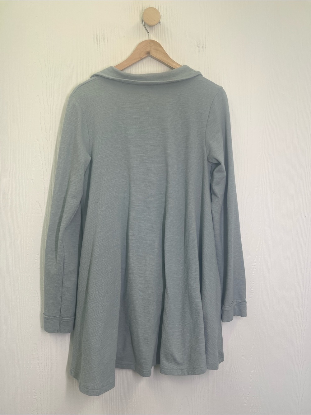 Free People - Free-est Cass Light Blue V Neck Long Sleeve Mini Dress Size Medium - Picture 10 of 10